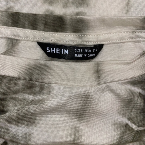 shein long sleeve green tie dye shirt - Picture 2 of 2